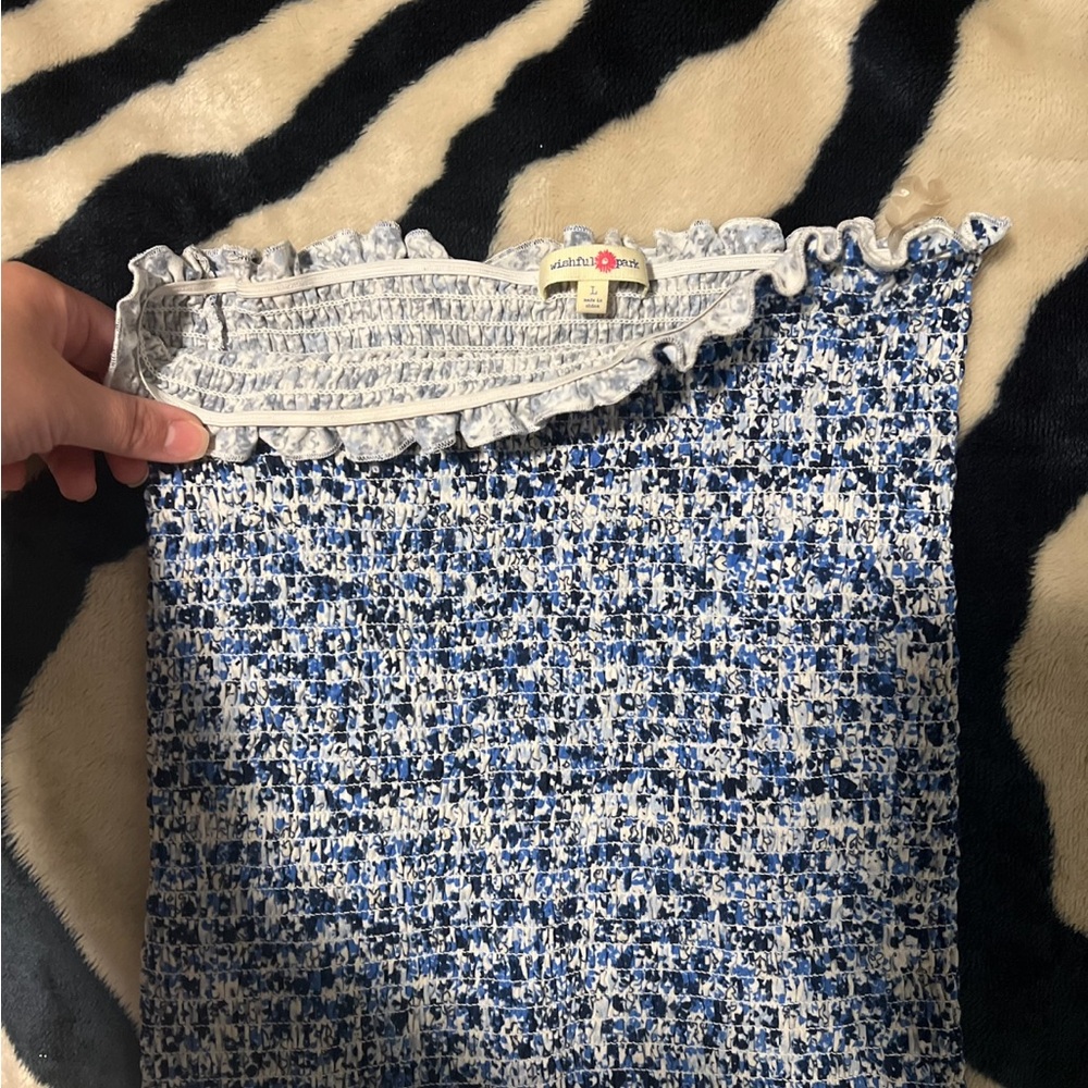 Wishful Park Blue and White Crop Top